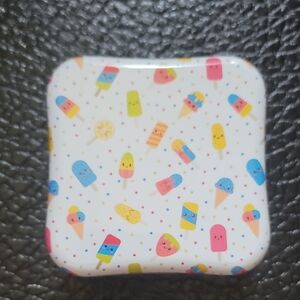 Cute Colorful Ice Cream Patterned Collectible Tin Case - First Aid Kit 21 Ct